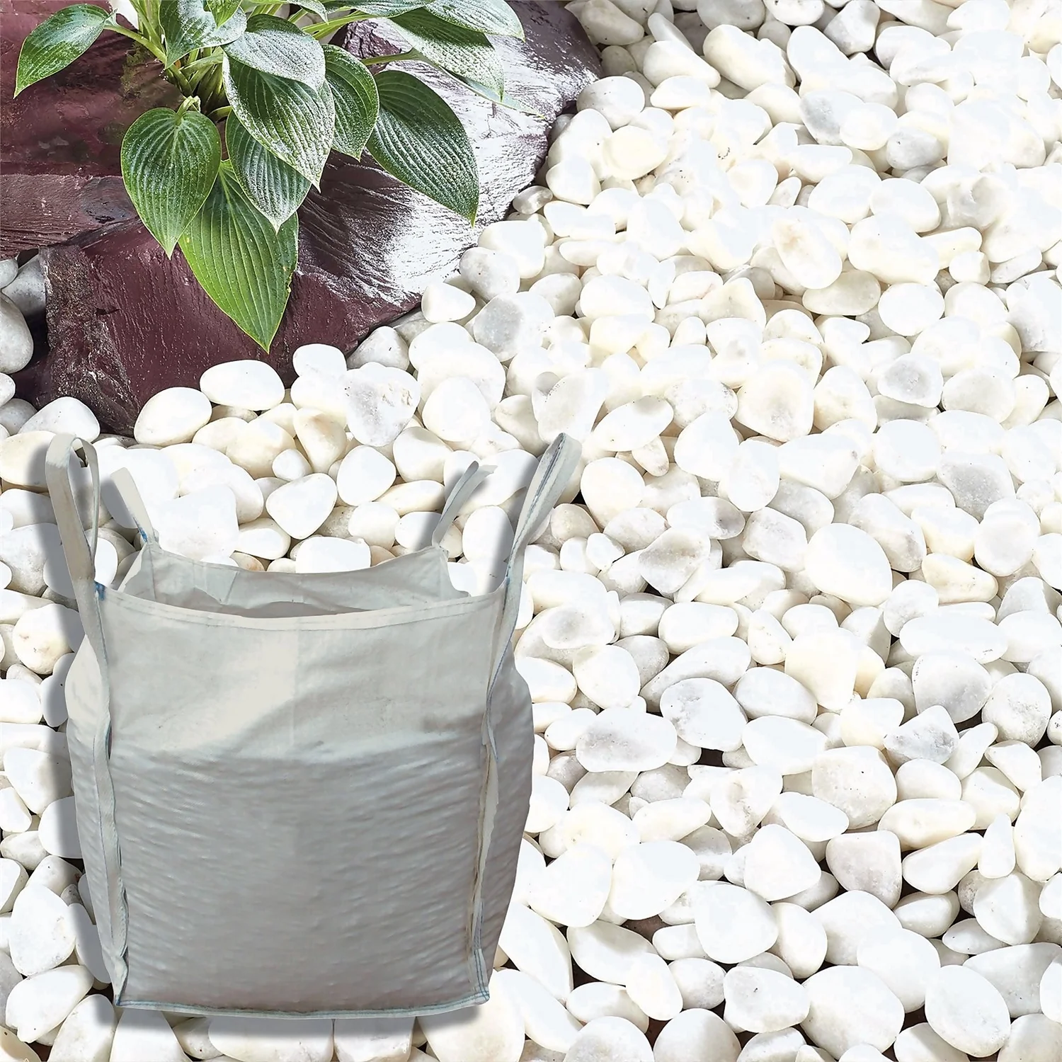 Stylish Stone Premium Arctic White Pebbles - Bulk Bag 750 Kg 1 Stylish Stone Premium Arctic White Pebbles - Bulk Bag 750 Kg