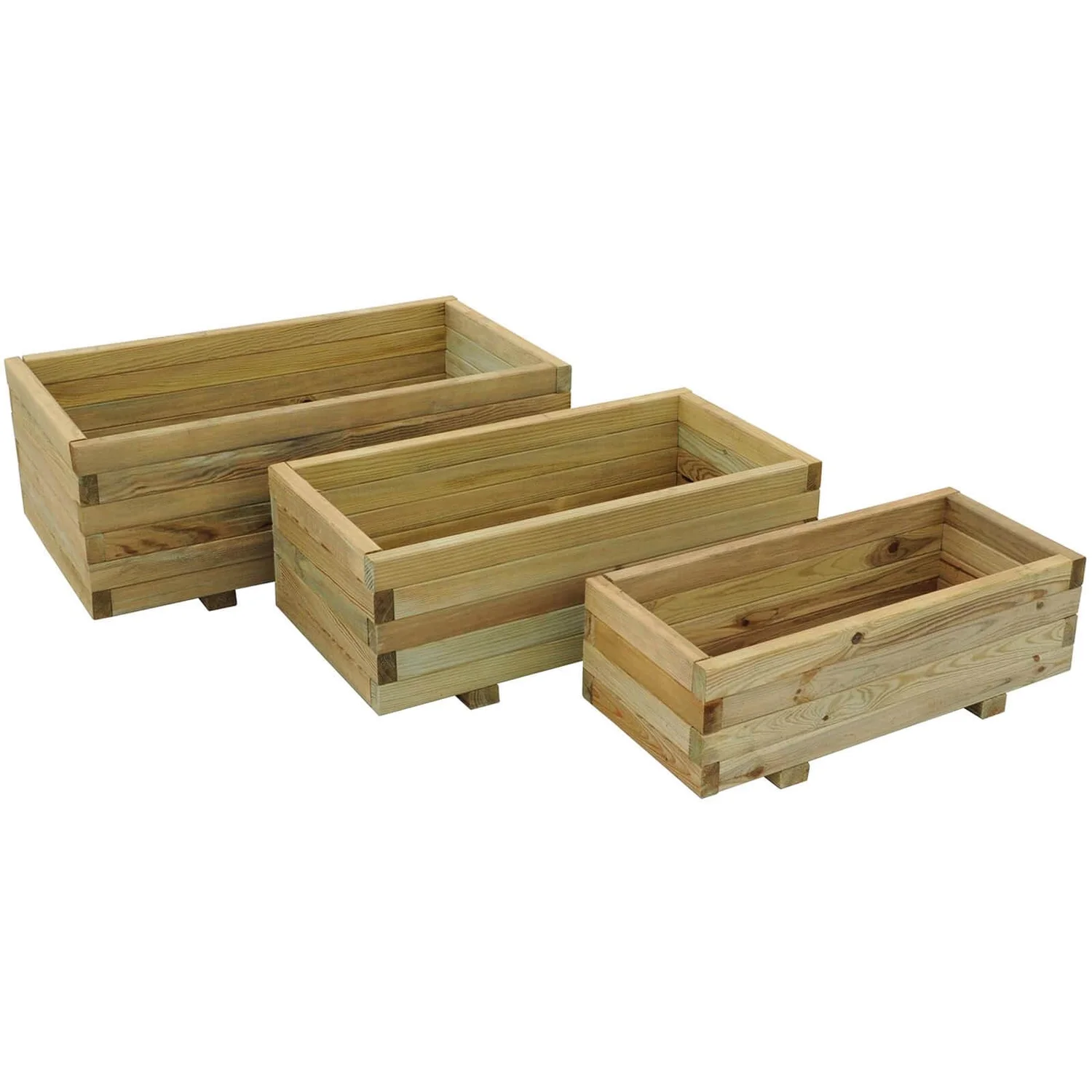 Forest Garden Wooden Durham Rectangular Planter (Set Of 3) 1 Forest Garden Wooden Durham Rectangular Planter (Set Of 3)
