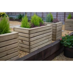 Forest Garden Wooden Linear Double Planter -Deals A Sunlit Garden Store 12814339 1414832957039523