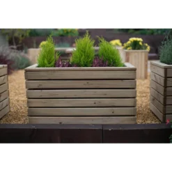 Forest Garden Wooden Linear Double Planter -Deals A Sunlit Garden Store 12814339 1664832957292915