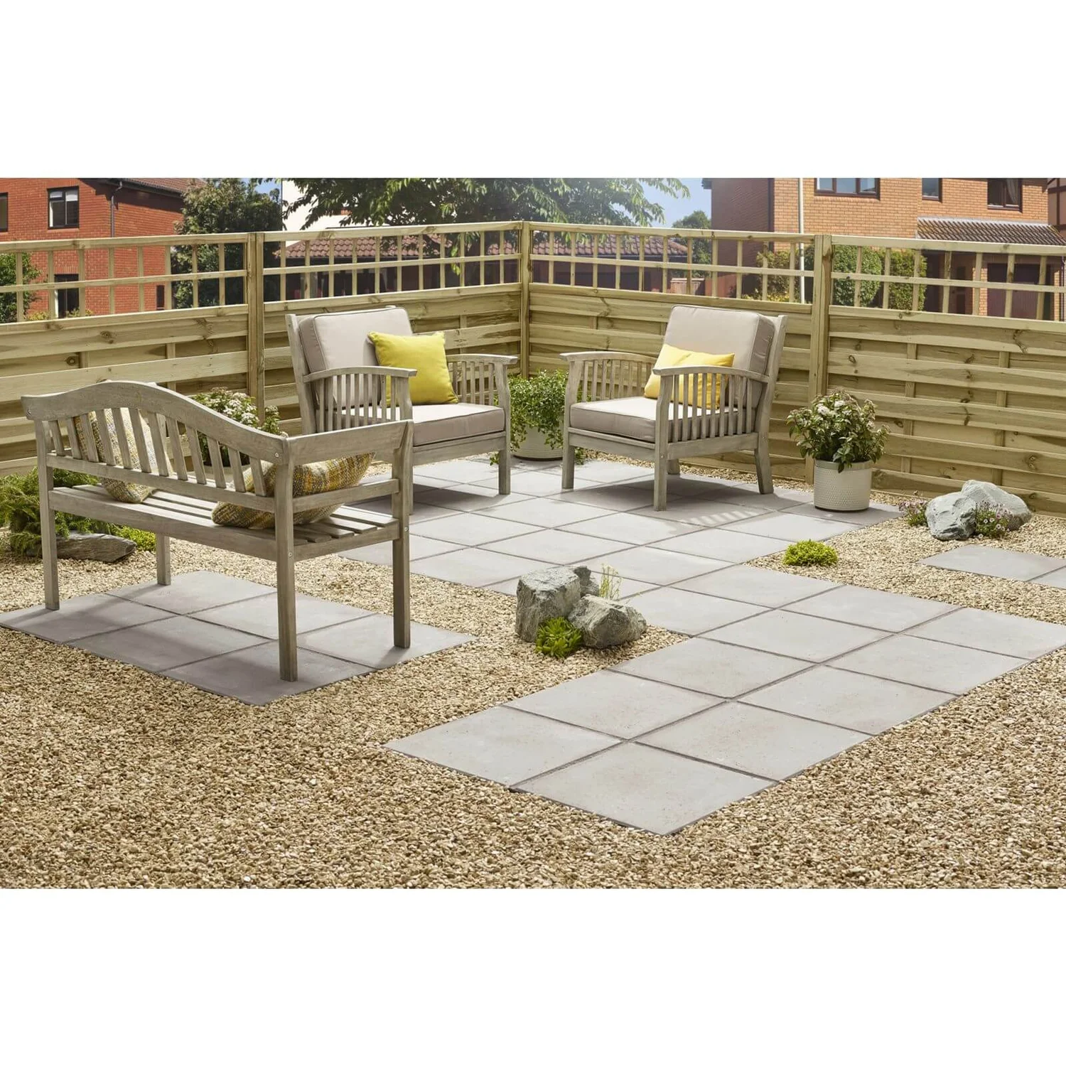 Stylish Stone Hereford Paving Smooth 450 X 450mm - Grey 1 Stylish Stone Hereford Paving Smooth 450 X 450mm - Grey