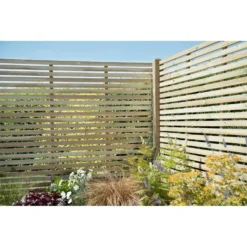 6ft X 5ft (1.8m X 1.5m) Pressure Treated Contemporary Slatted Fence Panel - Pack Of 3 -Deals A Sunlit Garden Store 12832569 1564833199489743