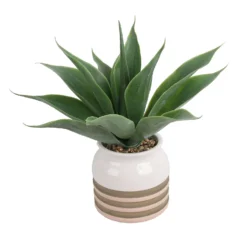 Artificial Aloe Vera In Striped Pot -Deals A Sunlit Garden Store 12879278 1824858347884700