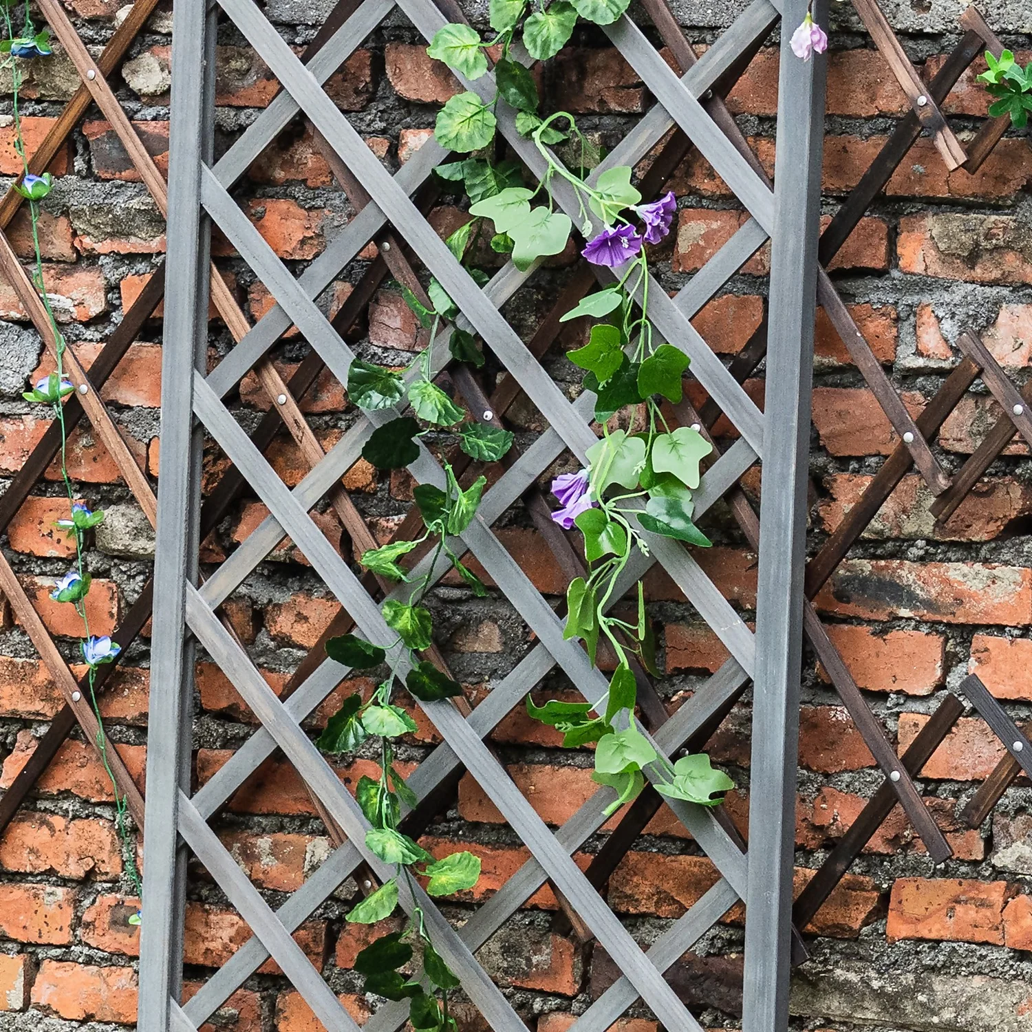 1.8m X 60cm Wooden Trellis Panel - Grey 4 1.8m X 60cm Wooden Trellis Panel - Grey - Image 4