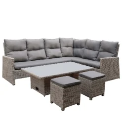 Mortimer Grey Rattan Garden Corner Sofa Set -Deals A Sunlit Garden Store 12887790 1205047776415101