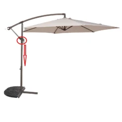 None 3m Overhanging Parasol - Light Grey 10 None 3m Overhanging Parasol - Light Grey -Deals A Sunlit Garden Store 12888566 1274966185559530