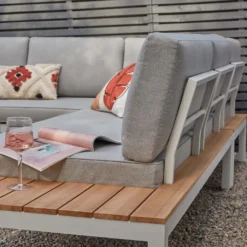 Spirit Metal Garden Corner Sofa Set - Grey -Deals A Sunlit Garden Store 12889918 1174869216203745