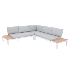 Spirit Metal Garden Corner Sofa Set - Grey -Deals A Sunlit Garden Store 12889918 1544846181054970