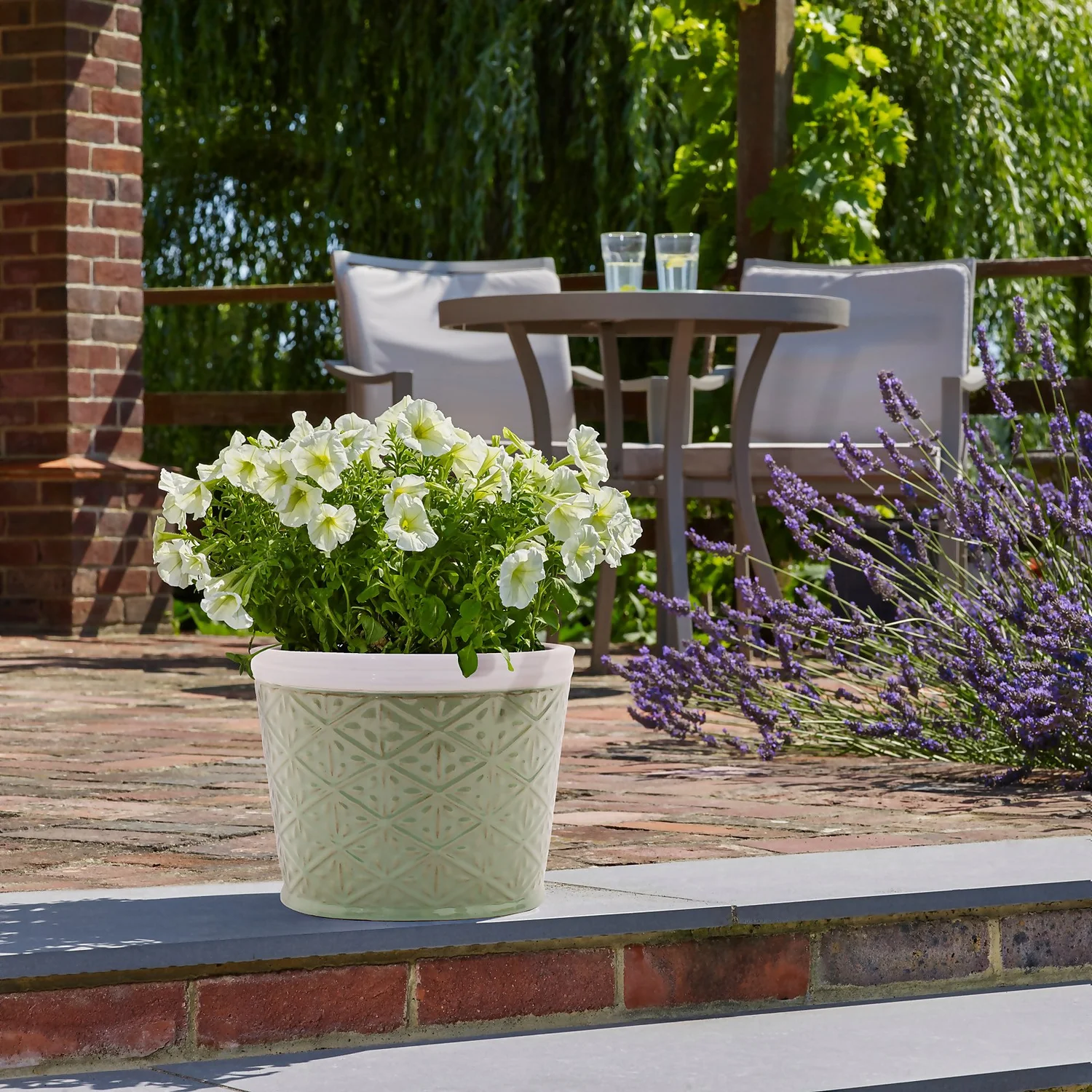 Country Living Heritage 2 Tone Sage Cone Pot - 31cm 2 Country Living Heritage 2 Tone Sage Cone Pot - 31cm - Image 2