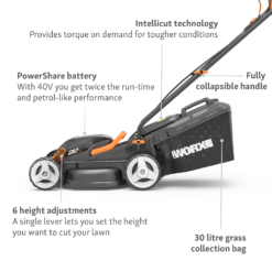 WORX 40V WG779E.1 Cordless Lawn Mower - 34cm -Deals A Sunlit Garden Store 13326413 2294944673153362