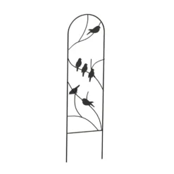 Panacea Perching Birds Pot Garden Trellis - Black - 102 X 25cm