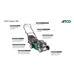 Atco 123ccc Classic 16S Petrol Lawn Mower - 41cm 12 Atco 123ccc Classic 16S Petrol Lawn Mower - 41cm -Deals A Sunlit Garden Store 13483563 1084929328984659