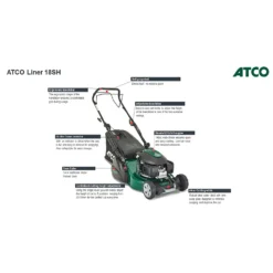 Atco 145cc Liner 18SH Petrol Lawn Mower - 46cm -Deals A Sunlit Garden Store 13486585 1594932690022221
