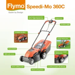 Flymo 1500W Speedi Mo 360C Electric Lawn Mower - 36cm 7 Flymo 1500W Speedi Mo 360C Electric Lawn Mower - 36cm -Deals A Sunlit Garden Store 13524783 1144936626085281