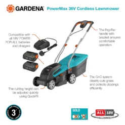 GARDENA 36V PowerMax Cordless Lawn Mower - 32cm -Deals A Sunlit Garden Store 13524825 7474936345068522