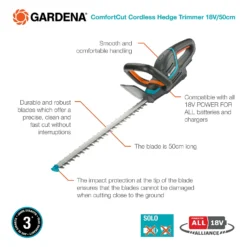 GARDENA ComfortCut Cordless 18V 50 Hedge Trimmer 11 GARDENA ComfortCut Cordless 18V 50 Hedge Trimmer -Deals A Sunlit Garden Store 13524828 1365049587635227
