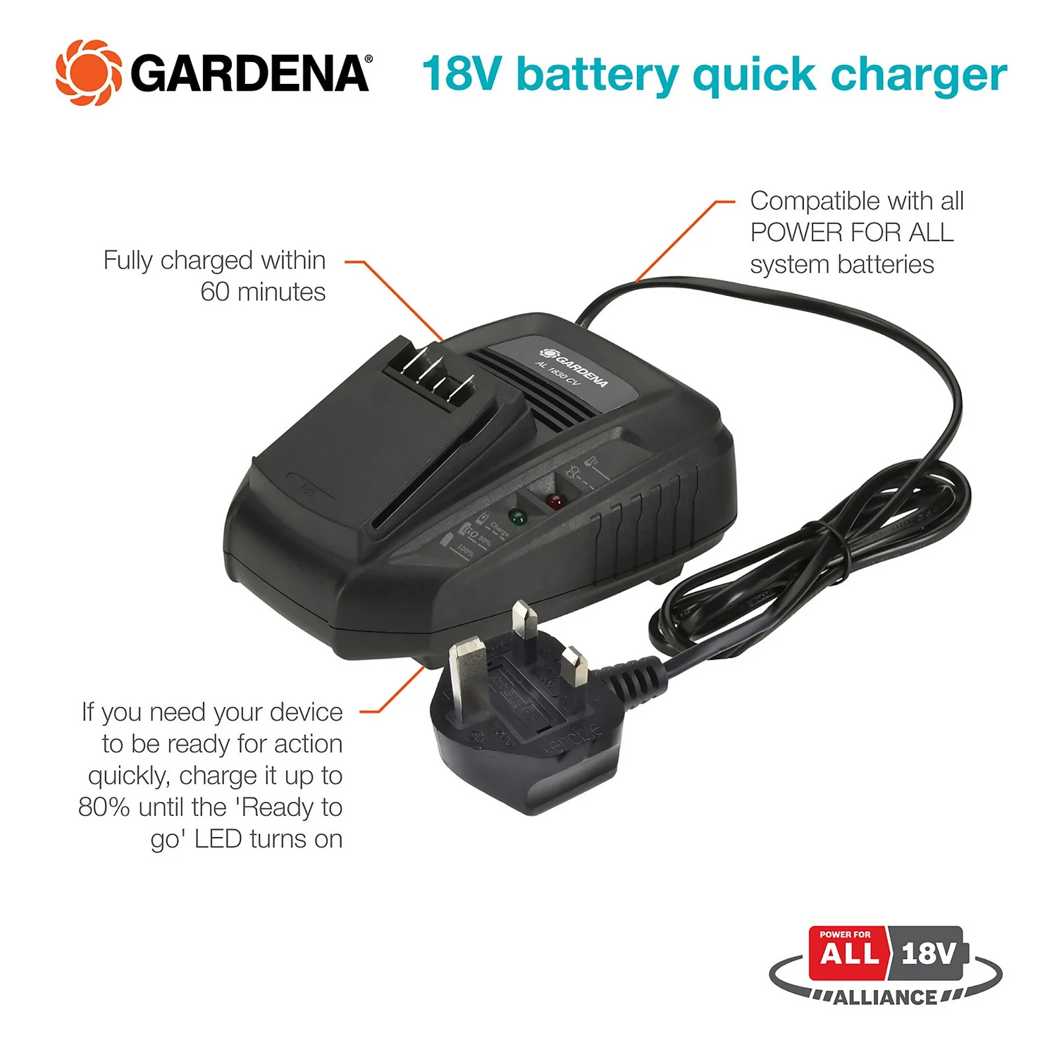 GARDENA 18V Battery Quick Charger 2 GARDENA 18V Battery Quick Charger - Image 2