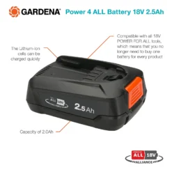 GARDENA Power 4 ALL Battery 18V 2.5Ah 6 GARDENA Power 4 ALL Battery 18V 2.5Ah -Deals A Sunlit Garden Store 13524831 1814936345060965