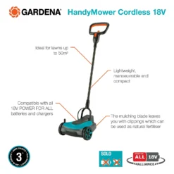 GARDENA 18V HandyMower Cordless Lawn Mower - 22cm 10 GARDENA 18V HandyMower Cordless Lawn Mower - 22cm -Deals A Sunlit Garden Store 13524837 2024958391525054