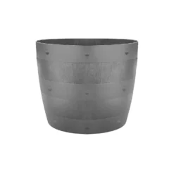 34cm Barrel Garden Planter - Grey