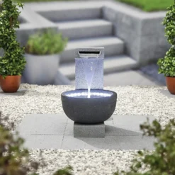 Stylish Fountain Solitary Pour Water Feature With LEDs -Deals A Sunlit Garden Store 13846046 4544962028419153