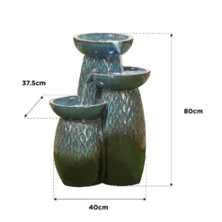 Stylish Fountain Glazed Trio Water Feature With LEDs -Deals A Sunlit Garden Store 13846047 1304962028404822