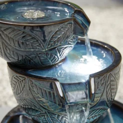 Stylish Fountain Fossil Leaf Water Feature With LEDs -Deals A Sunlit Garden Store 13846049 1054962028345905