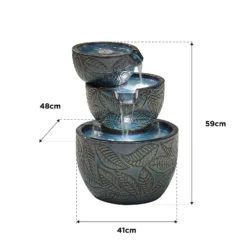 Stylish Fountain Fossil Leaf Water Feature With LEDs -Deals A Sunlit Garden Store 13846049 1804962028377735
