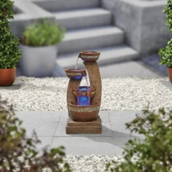 Stylish Fountain Azure Columns Water Feature With LEDs -Deals A Sunlit Garden Store 13846050 8454962027721560