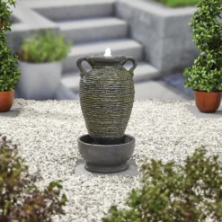 Stylish Fountain Rippling Vase Water Feature With LEDs 6 Stylish Fountain Rippling Vase Water Feature With LEDs -Deals A Sunlit Garden Store 13846051 2064962028400313