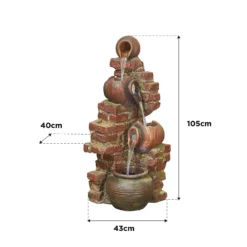 Stylish Fountain Flowing Jugs Water Feature With LEDs -Deals A Sunlit Garden Store 13846053 1464978881021036