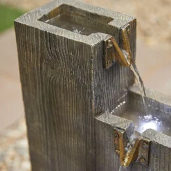 Stylish Fountain Coastal Sleepers Water Feature With LEDs -Deals A Sunlit Garden Store 13846058 6494962027548508