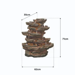 Stylish Fountain Red Rock Springs Water Feature With LEDs -Deals A Sunlit Garden Store 13846066 4644978881022410