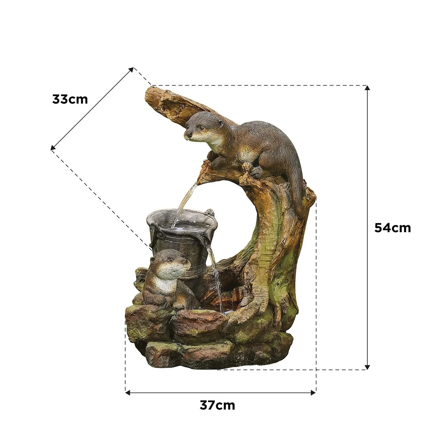 Stylish Fountain Otters Element Water Feature With LEDs 3 Stylish Fountain Otters Element Water Feature With LEDs - Image 3