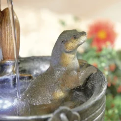 Stylish Fountain Playful Otters Water Feature With LEDs -Deals A Sunlit Garden Store 13846072 1744962027851034