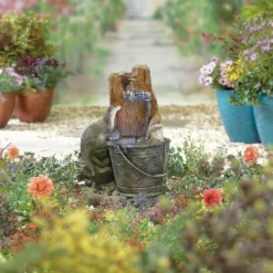 Stylish Fountain Playful Otters Water Feature With LEDs -Deals A Sunlit Garden Store 13846072 1994962027889299