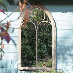 MirrorOutlet Somerley Chapel Arch Metal Garden Mirror - 112x61cm -Deals A Sunlit Garden Store 13950555 1704987139189172