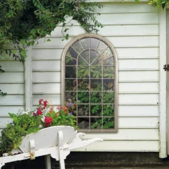 MirrorOutlet Somerley Eden Country Arch Large Metal Garden Mirror - 129x76cm -Deals A Sunlit Garden Store 13950557 2014987139974299
