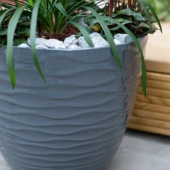 Wave Pot Charcoal - 33cm 8 Wave Pot Charcoal - 33cm -Deals A Sunlit Garden Store 13973616 9385011239920412