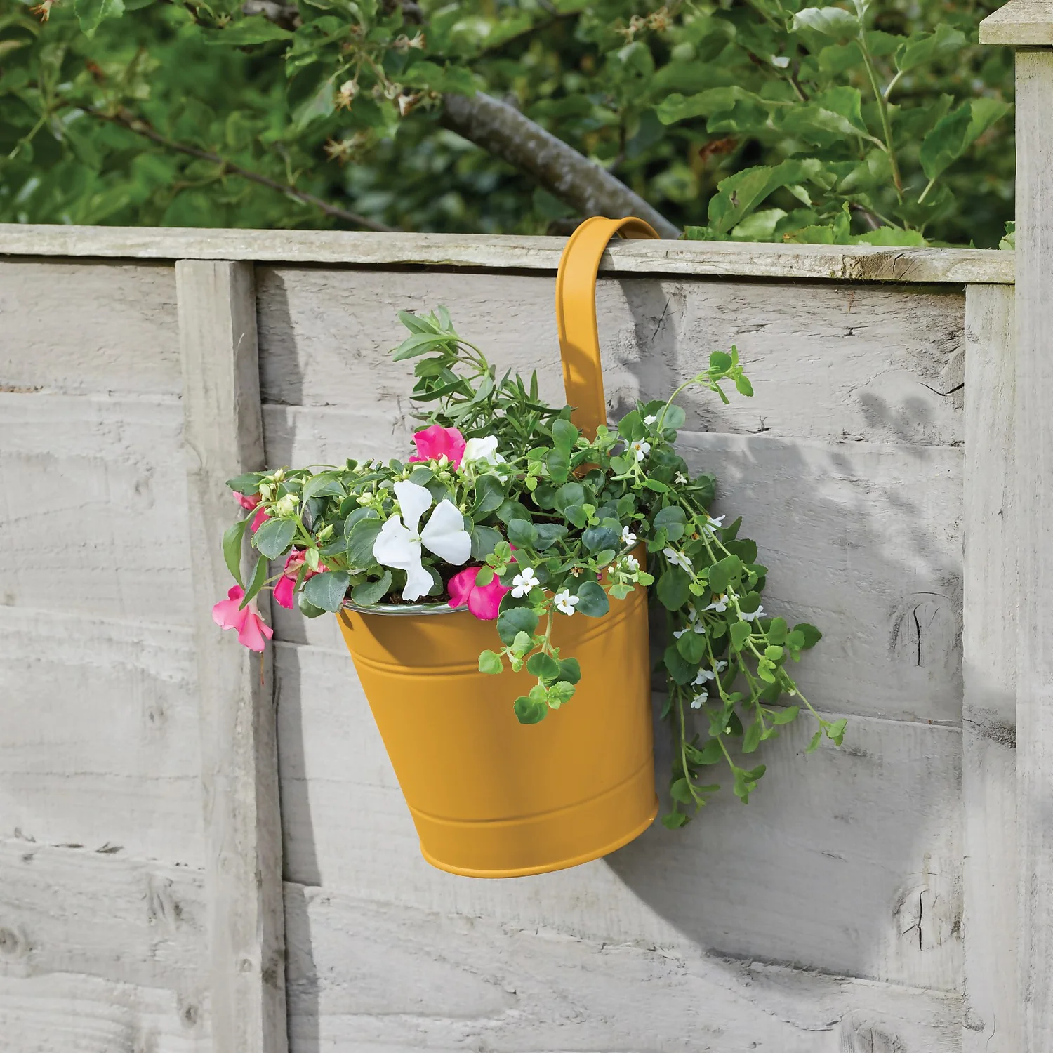 6in Fence & Balcony Hanging Pot - Mustard 2 6in Fence & Balcony Hanging Pot - Mustard - Image 2