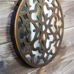 Round Laser Cut Outdoor Mirror 35cm - Bronze 10 Round Laser Cut Outdoor Mirror 35cm - Bronze -Deals A Sunlit Garden Store 13981008 1435005835489778
