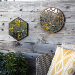 Round Laser Cut Outdoor Mirror 35cm - Bronze 11 Round Laser Cut Outdoor Mirror 35cm - Bronze -Deals A Sunlit Garden Store 13981008 1935005835535414
