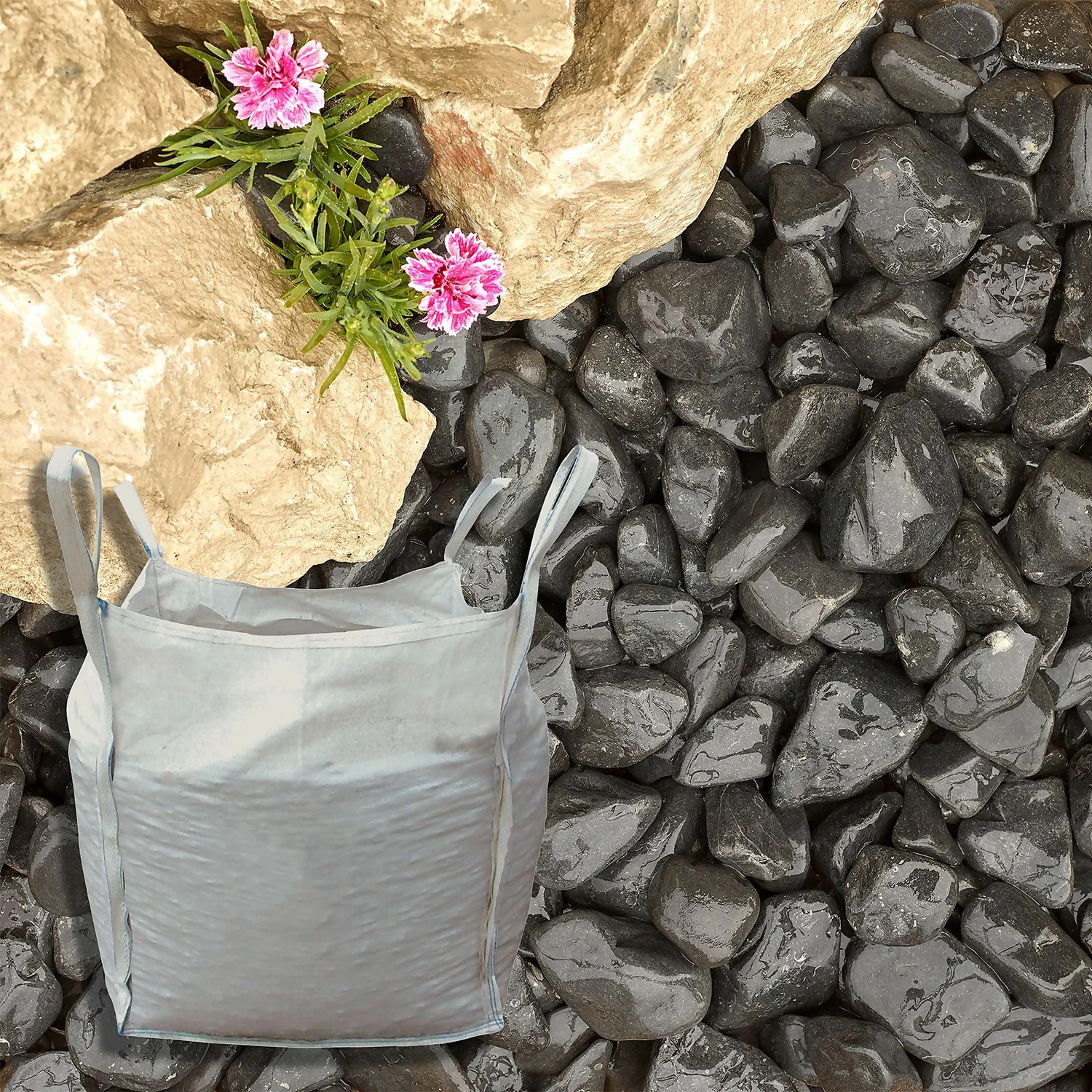 Stylish Stone Onyx Black Cobbles - Bulk Bag 750kg 1 Stylish Stone Onyx Black Cobbles - Bulk Bag 750kg