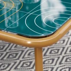 Omari Metal Garden Corner Sofa Set - Teal & Gold -Deals A Sunlit Garden Store 14005699 2305022704523750