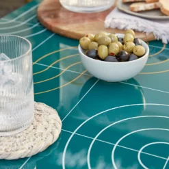 Omari Metal Garden Sofa Set - Teal & Gold -Deals A Sunlit Garden Store 14005703 1275022638104623