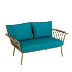 Omari Metal Garden Sofa Set - Teal & Gold -Deals A Sunlit Garden Store 14005703 7915022638148225