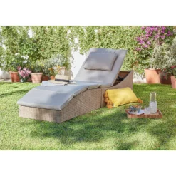 Natural Folding Rattan Sun Lounger -Deals A Sunlit Garden Store 14005776 5095022649640844