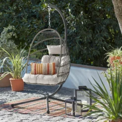 Grey Single Garden Hanging Chair 7 Grey Single Garden Hanging Chair -Deals A Sunlit Garden Store 14005785 1595032481802891