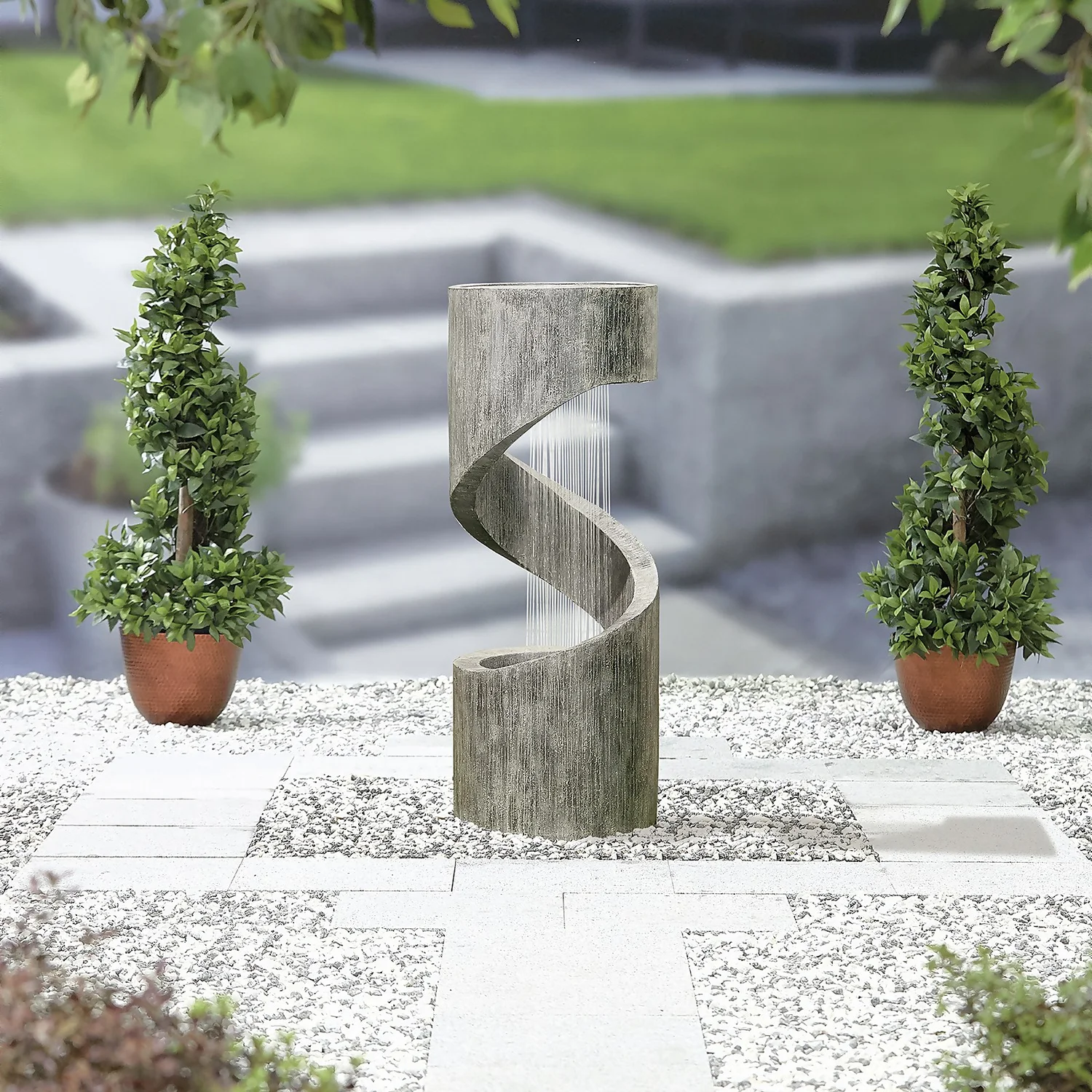 Stylish Fountain Spiral Showers Water Feature With LEDs 2 Stylish Fountain Spiral Showers Water Feature With LEDs - Image 2