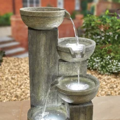 Stylish Fountain Ash Columns Water Feature With LEDs -Deals A Sunlit Garden Store 14519359 4105047822611828